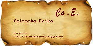 Csirszka Erika névjegykártya